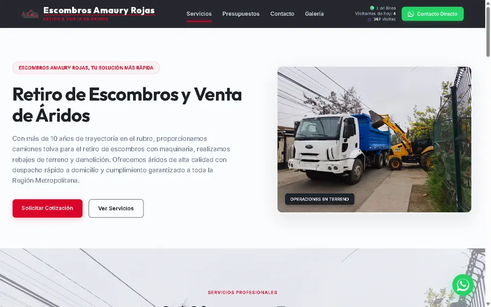 Página web de Escombros Amaury Rojas